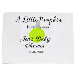 緑のネオンカボチャの小さなカボチャが進んでいる ラージペーパーバッグ