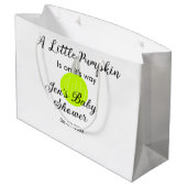 緑のネオンカボチャの小さなカボチャが進んでいる ラージペーパーバッグ (裏面アングル)