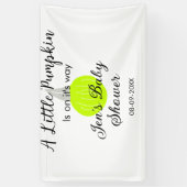 緑のネオンカボチャの小さなカボチャが進んでいる 横断幕 (縦)