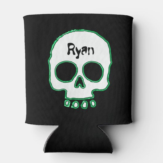 緑のネオンスカル名前の追加クーラーボックス 缶クーラー (裏面)