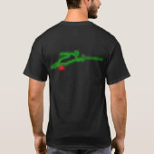 緑のネオンスラローム水スキーヤーのTシャツ Tシャツ (裏面)
