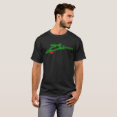 緑のネオンスラローム水スキーヤーのTシャツ Tシャツ (正面フル)