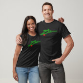 緑のネオンスラローム水スキーヤーのTシャツ Tシャツ (Unisex)