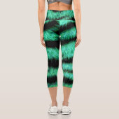 緑のネオンタイガーのストライプ カプリレギンス (裏面)