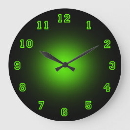 緑のネオン10.75インチ ラージ壁時計