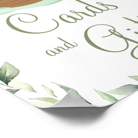 緑のノアの箱舟の赤ちゃんシャワー洗礼カードギフト ポスター (角)