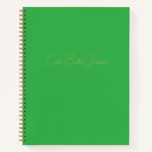 緑のノートパーソナライズされたブックの行頭文字 ノートブック (正面)