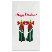 緑のハイヒールとクリスマスボウ スモールペーパーバッグ (正面)