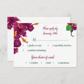 緑のハイビスカスの花の葉反応が鈍い 出欠カード (正面/裏面)