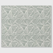 緑のハッチマークの折り返し紙 ラッピングペーパー (フラット)