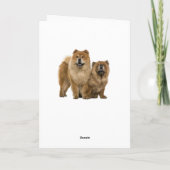 緑のハッピーバースデーのチャウチャウの小犬 カード (裏面)