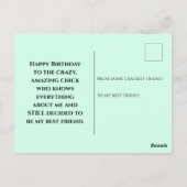 緑のハッピーバースデーポストカード ポストカード (裏面)