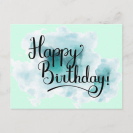 緑のハッピーバースデーポストカード ポストカード