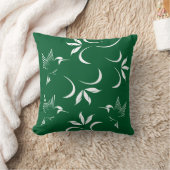 緑のハミングバードパターン クッション (ブランケット)