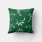 緑のハミングバードパターン クッション (裏面)