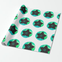 緑のハワイアンの花模様