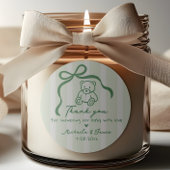 緑のハンドドロードドールボウお洒落ベビーシャワー ラウンドシール