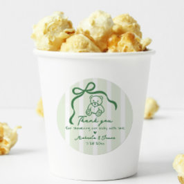 緑のハンドドロードドールボウお洒落ベビーシャワー ラウンドシール