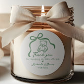 緑のハンドドロードドールボウお洒落ベビーシャワー ラウンドシール