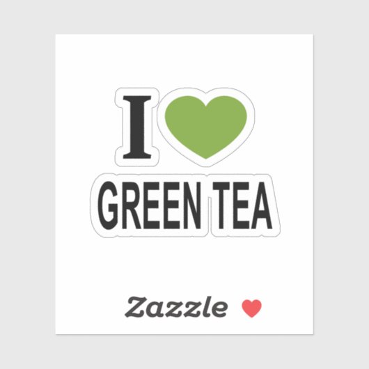 緑のハートでグリーンティー大好き I LOVE GREEN Vinyl シール (シート)