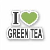 緑のハートでグリーンティー大好き I LOVE GREEN Vinyl シール (正面)