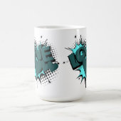 緑のハートで単語を愛する コーヒーマグカップ (中央)