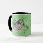 緑のハートと愛 マグカップ (正面左)