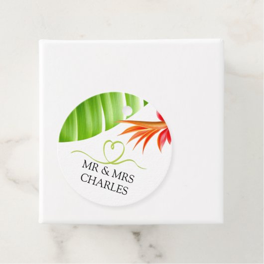 緑のハートと熱帯離れのと花 フェイバータグ (インサイチュ)