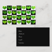 緑のハートの名刺の黒く及び白い分野 名刺 (正面/裏面)