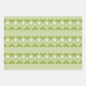 緑のハートアクセント付き紙ギフトラップ ラッピングペーパーシート (正面3)