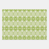 緑のハートアクセント付き紙ギフトラップ ラッピングペーパーシート (正面)