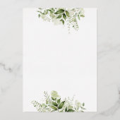 緑のハートスクリプト結婚書道の金ゴールド 箔招待状 (裏面)