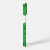 緑のハートパターンモノグラムと名前のカスタム iPhoneケース (右側面)