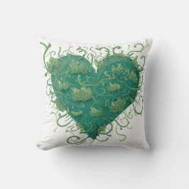 緑のハート内 クッション