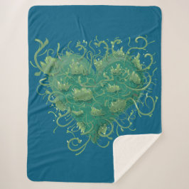 緑のハート内 シェルパブランケット