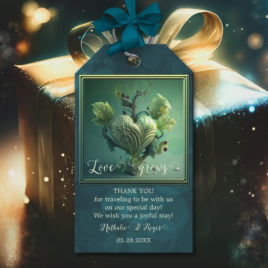 緑のハート愛は成長結婚式の引き出物ありがとう ギフトタグ