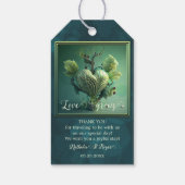 緑のハート愛は成長結婚式の引き出物ありがとう ギフトタグ (裏面)