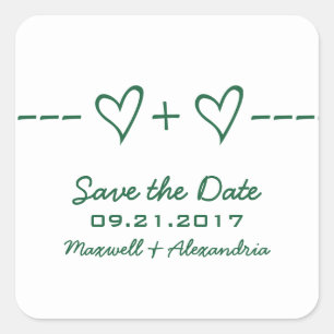 緑のハート方程式 Save the Date ステッカー