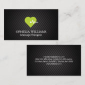 緑のハート率アイコン |黒いタイリング 名刺 (正面/裏面)