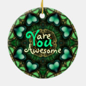 緑のハート:あなたは美しい素晴らしオーナメント セラミックオーナメント (裏面)