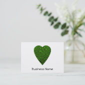 緑のハート。 パターン（の模様が）あるなハートの設計 名刺 (スタンド正面)