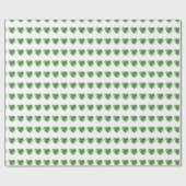 緑のハート ラッピングペーパー (フラット)