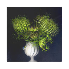 緑のハート（黒） メタルプリント