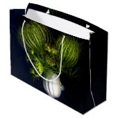 「緑のハート（黒）」 ラージペーパーバッグ (裏面アングル)