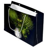 「緑のハート（黒）」 ラージペーパーバッグ (正面アングル)