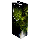 「緑のハート（黒）」 ワインギフトバッグ (正面アングル)