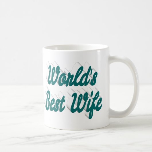 緑のハーフ文字のマグカップを持つ妻 コーヒーマグカップ (右)