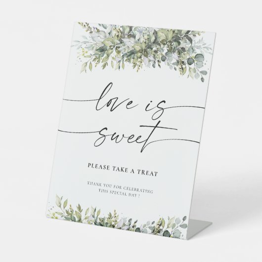 緑のハーブの愛は甘いサインである 台座サイン (正面)