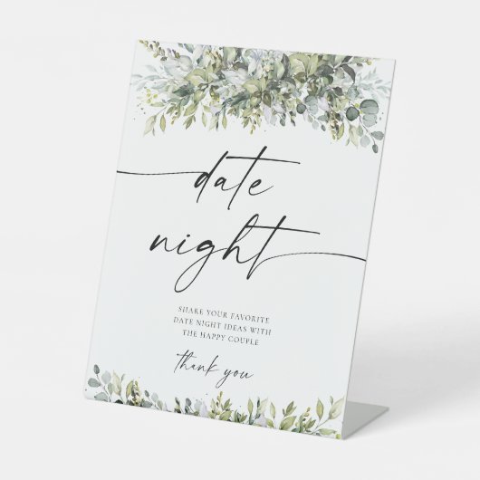 緑のハーブデイトナイトアイディア標識 台座サイン (正面)