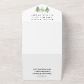 緑のハーブ水の色の緑のセージのタイム結婚ズ オールインワン招待状 (外側)